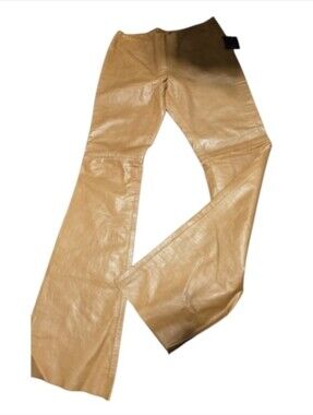 Vintage Mackage ($1090) NWT "FP 13" Camel Leather Flare Pants RARE